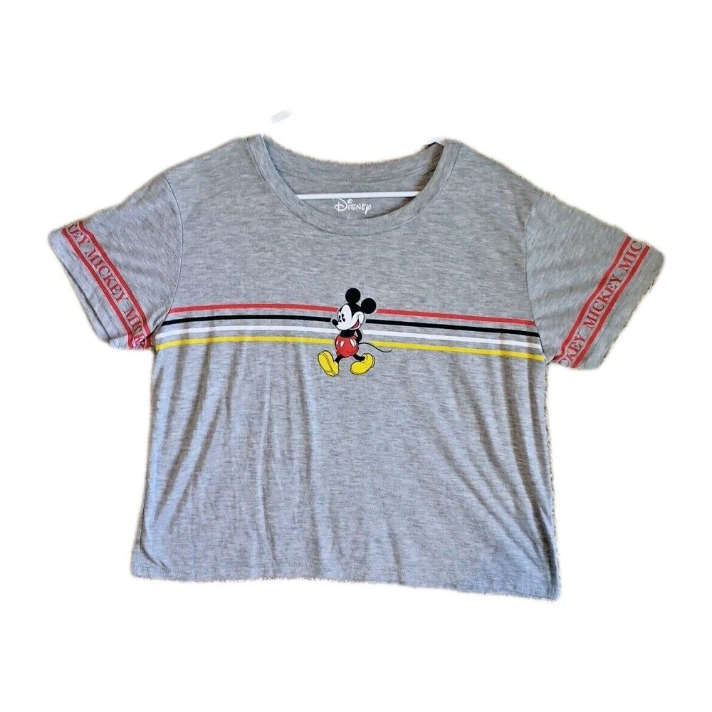 Juniors Disney Mickey Mouse Belly Shirt Cropped Short Sleeve Top Size XXL (19)